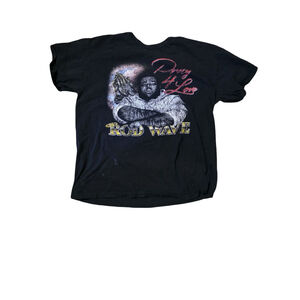 Men's Rod Wave Black Red Pray 4 Love Short Sleeve Tee L #633